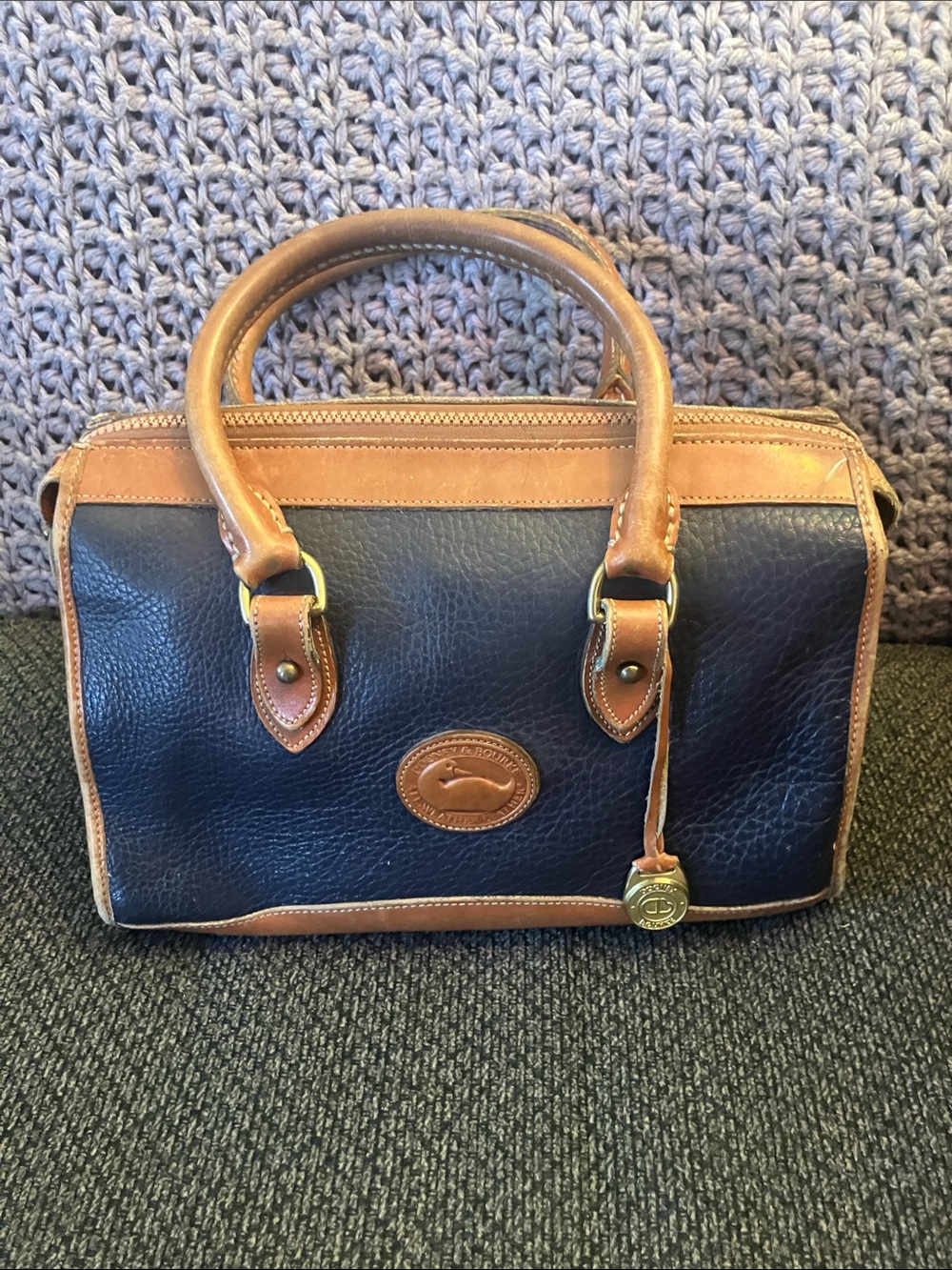 vintage Dooney & Bourke All-Weather Leather Zip-Top Satchel “Boston” bag